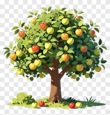 Colorful Apple Tree PNG