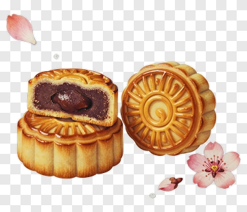 Mooncake With Red Bean Filling PNG