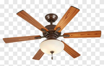 Ceiling Fan With Wooden Blades PNG