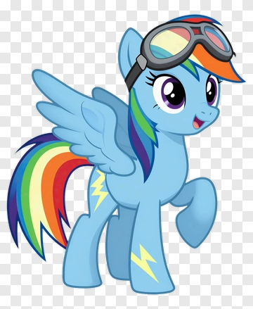 Cartoon Pegasus Pony With Rainbow Mane PNG