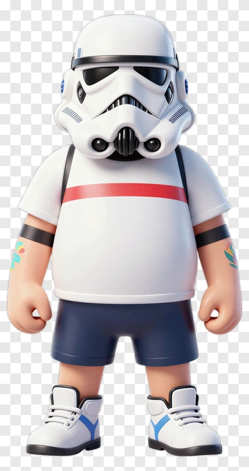 3D Stormtrooper Character In Casual Attire PNG