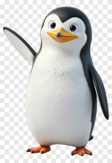 Cartoon Penguin Waving PNG