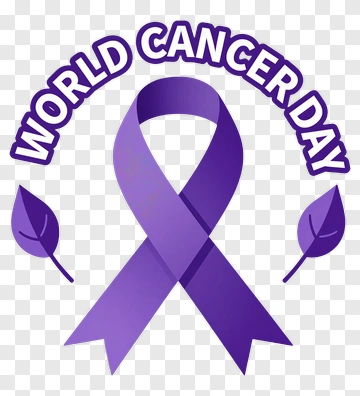World Cancer Day Ribbon With Leaves PNG