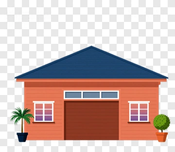 Colorful House With Windows And Plants PNG