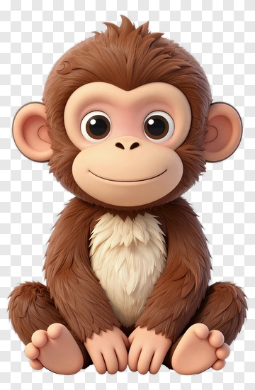 Cartoon Monkey Sitting PNG