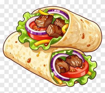 Delicious Burrito With Beef And Vegetables PNG