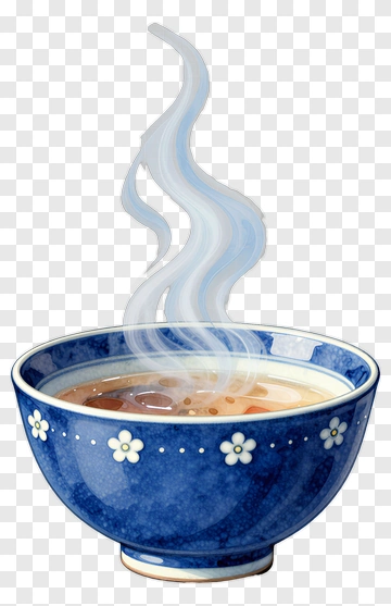 Blue Bowl Of Hot Soup PNG