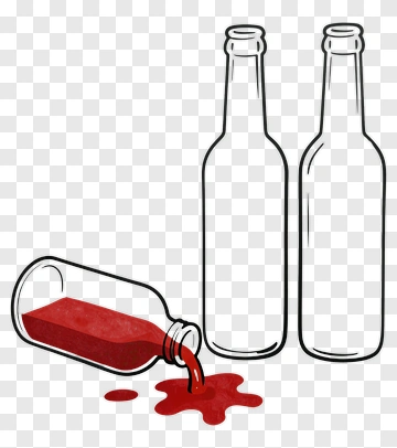 Spilled Red Liquid From A Bottle PNG