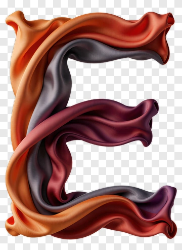 Elegant Fabric Letter E PNG