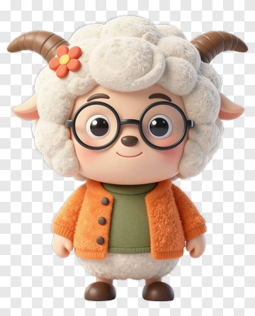 Cute Cartoon Sheep Character PNG