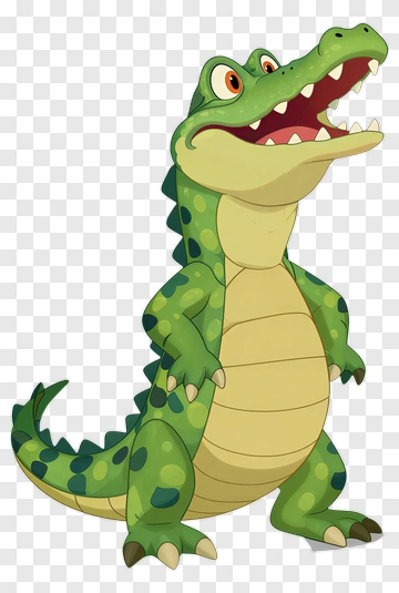 Cartoon Alligator Character PNG
