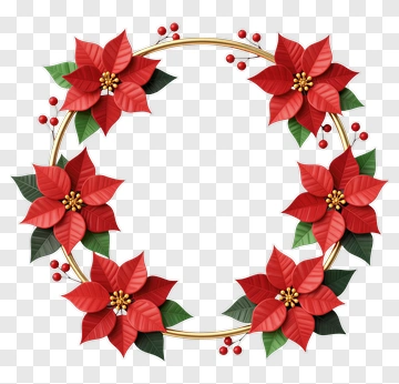 Poinsettia Wreath PNG