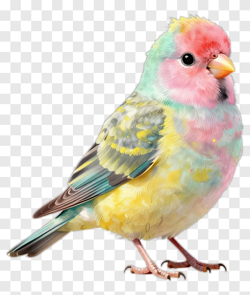 Colorful Bird With Pink And Yellow Feathers PNG