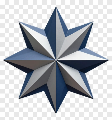 Three-Dimensional Star Decoration PNG