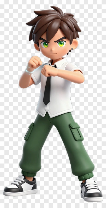 3D Boy Posing Confidently PNG