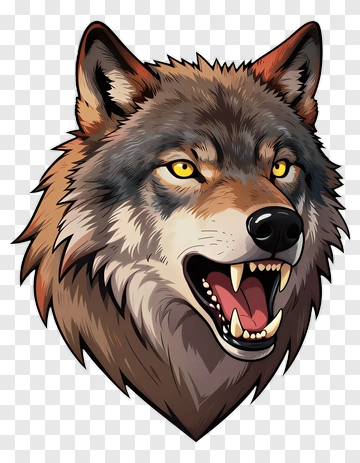 Angry Wolf Head PNG