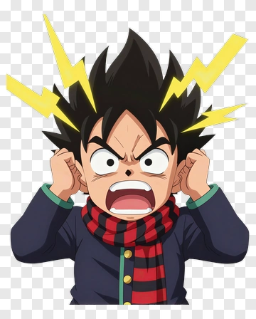 Angry Boy With Lightning Bolts PNG