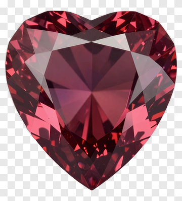 Heart-Shaped Red Gemstone PNG
