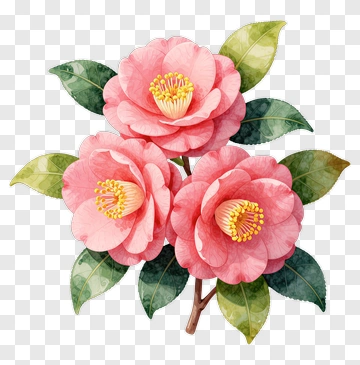 Pink Camellia Flower Bouquet PNG