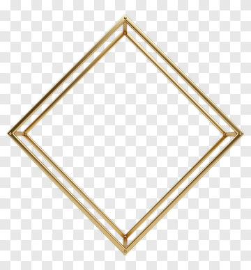 Golden Diamond-Shaped Frame PNG