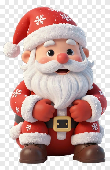Cartoon Santa Claus Sitting Cheerfully PNG