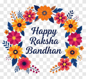 Happy Raksha Bandhan Floral Wreath PNG