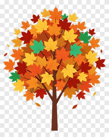 Colorful Tree With Autumn Leaves PNG