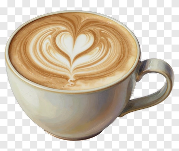Latte Art Heart In A Coffee Cup PNG