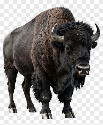 Realistic Bison Standing Proudly PNG
