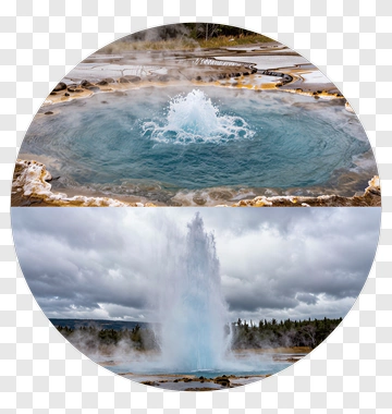 Geothermal Geyser Erupting In Natural Hot Spring PNG