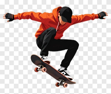 Skateboarder Performing A Jump PNG