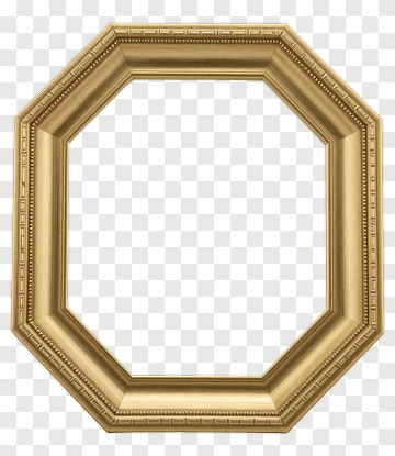 Gold Octagonal Picture Frame PNG