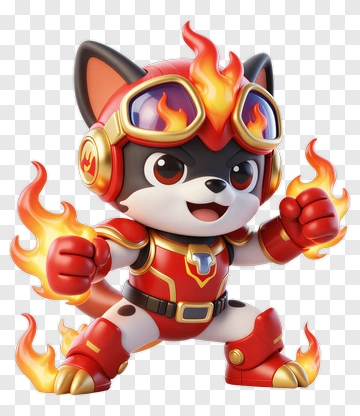 Cartoon Firefighter Dog Character PNG