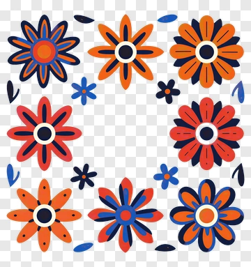 Colorful Floral Pattern PNG