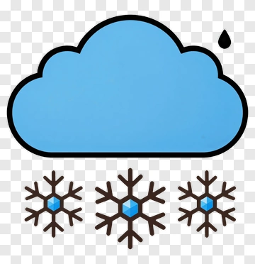 Snow Cloud With Snowflakes PNG