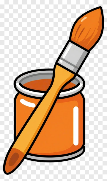 Paint Can With Brush PNG
