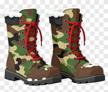 Camouflage Winter Boots PNG