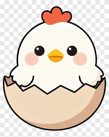 Cartoon Chick Hatching From Egg PNG