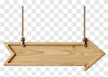 Wooden Arrow Sign Hanging With Rope PNG