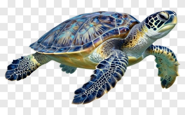 Realistic Sea Turtle Swimming PNG