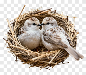 Two Birds Nesting Together PNG