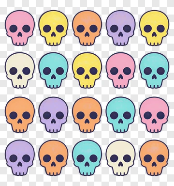 Colorful Skull Pattern PNG