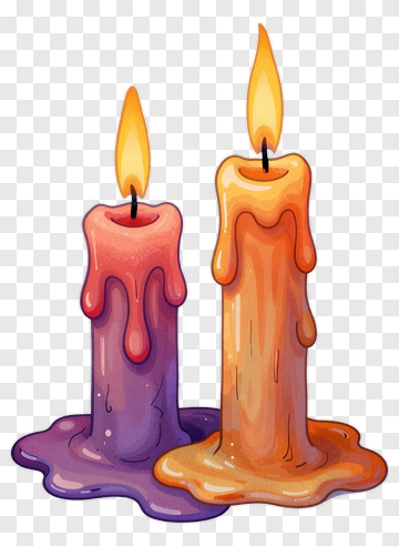 Colorful Candles With Dripping Wax PNG