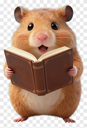 Hamster Reading A Book PNG