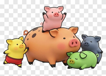 Cartoon Family Of Pigs PNG