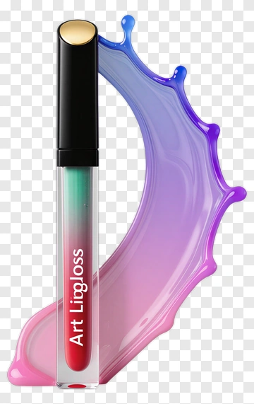 Art Lip Gloss With Colorful Splash Design PNG