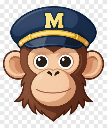 Cartoon Monkey Wearing A Blue Cap PNG