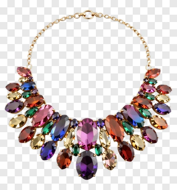 Colorful Gemstone Necklace PNG