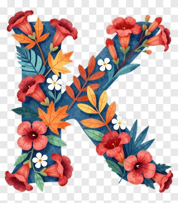 Floral Letter K PNG