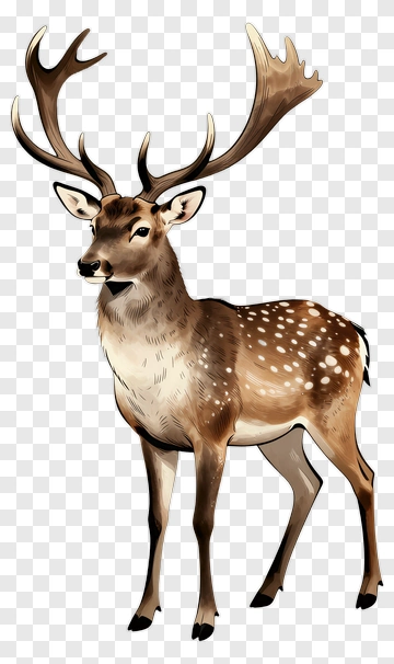 Cartoon Deer With Antlers PNG